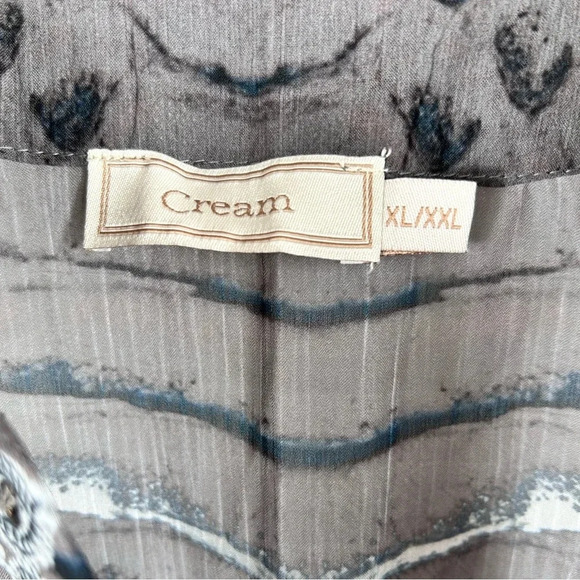 Cream beach pool coverup, XL-2XL, vneck, embellishments, Resortwear Vacation - Picture 3 of 9